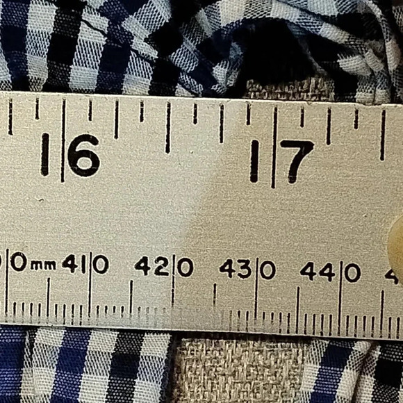 George Kids NWOT Blue/White/Black Plaid Long Sleeve Button Up Shirt Size L 10-12 - Picture 10 of 11